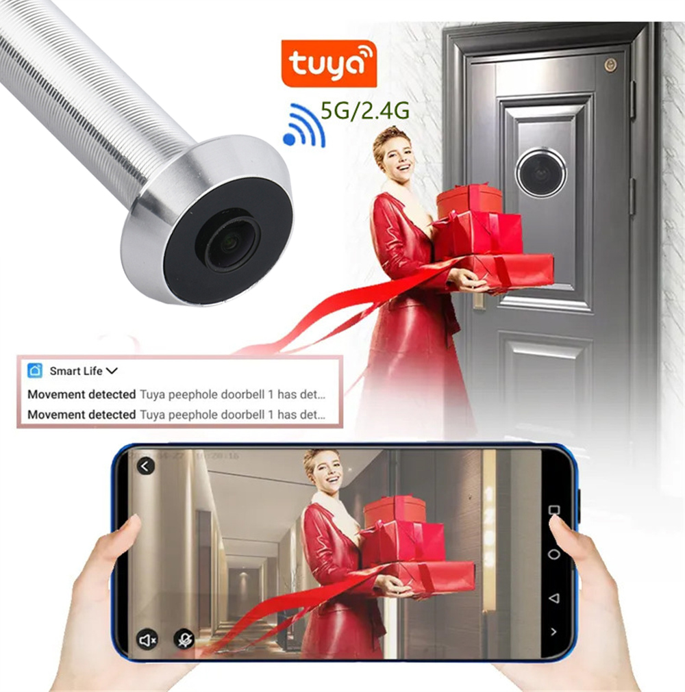 LED Door Eye Camera 1080P 2MP  - Home Security Front Door Camera 评论和价格